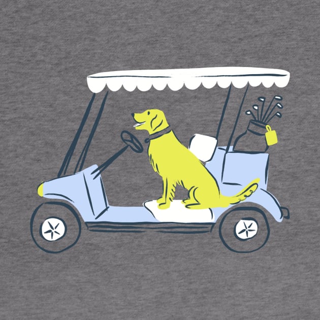 Golf Cart Dog by Krissy Mast Art